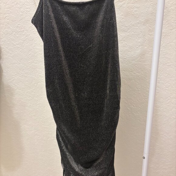 Katie J NYC Abby Gunmetal Gray Ruched Party Dress Junior Size Medium - Picture 8 of 9